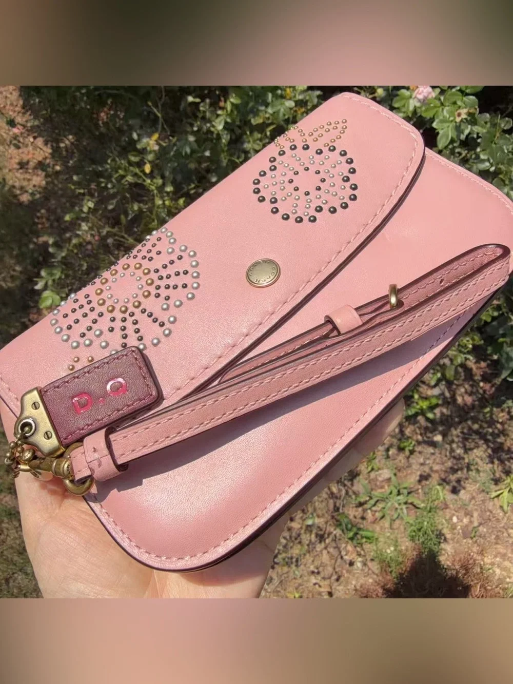 Coach Clutch With Tea Rose Rivets 27190